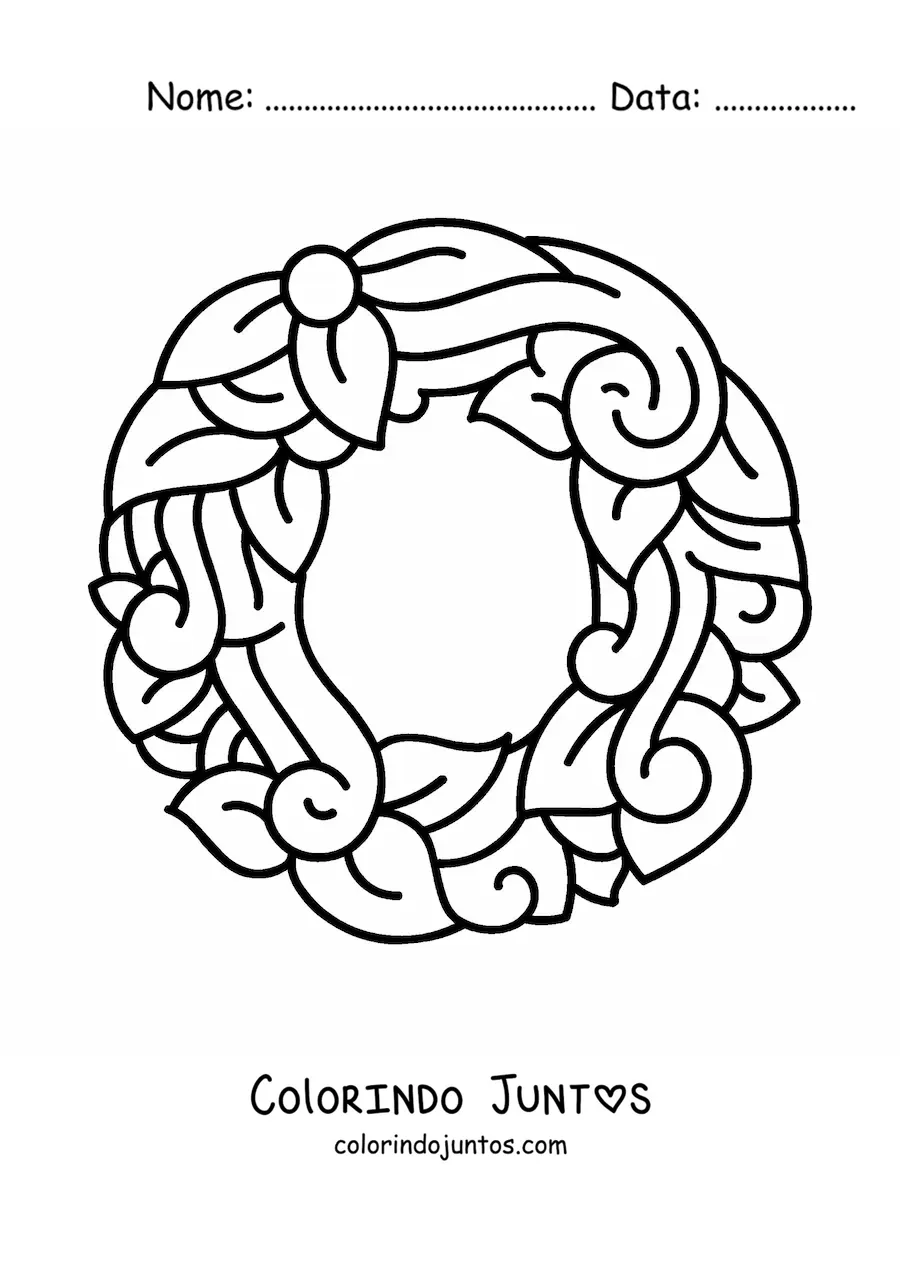 Desenho para colorir da letra O maiúscula decorada