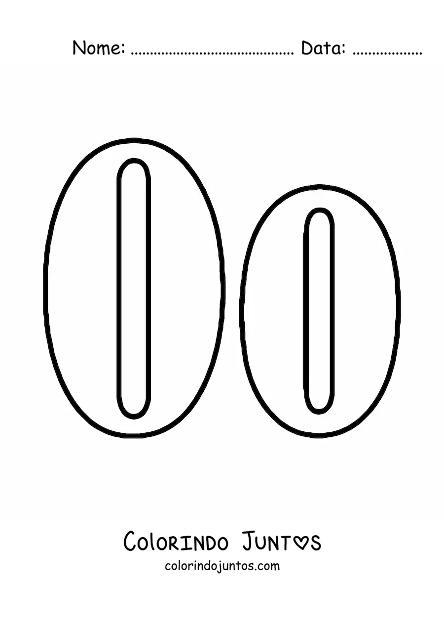 Desenho para colorir da letra O maiúscula e minúscula grande