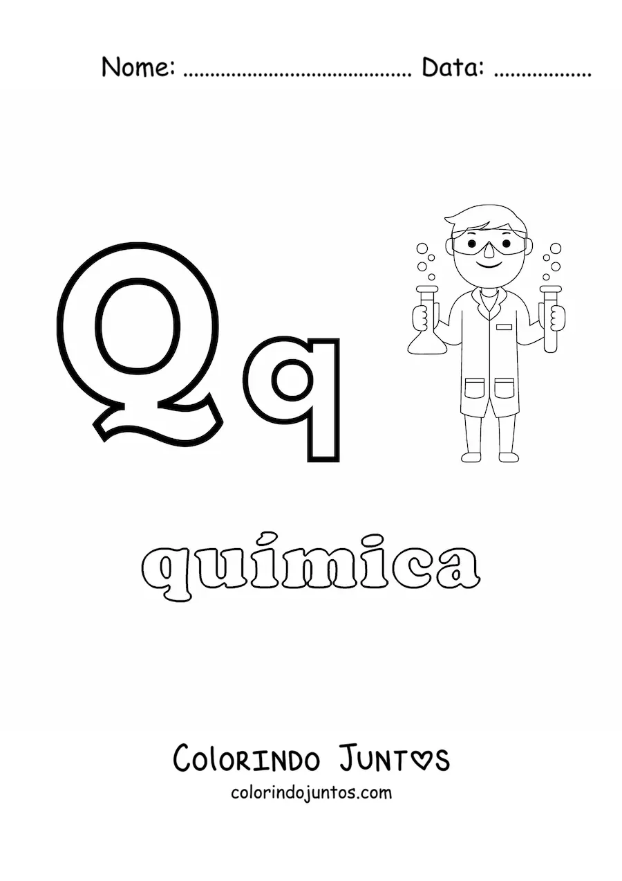 Desenho para colorir de Q de querubim