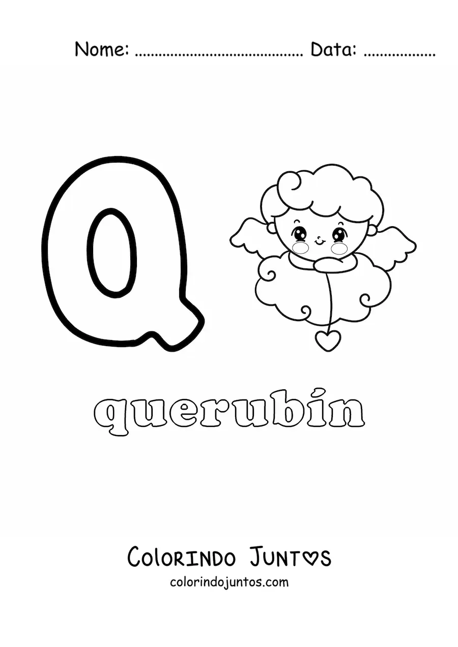 Desenho para colorir de Q de química