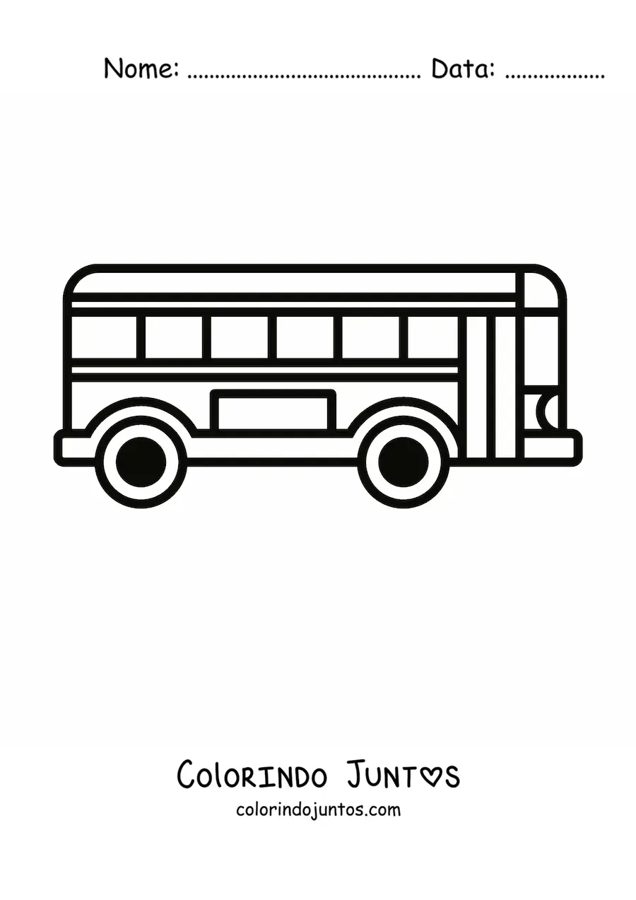 Desenho para colorir de um onibus alongado