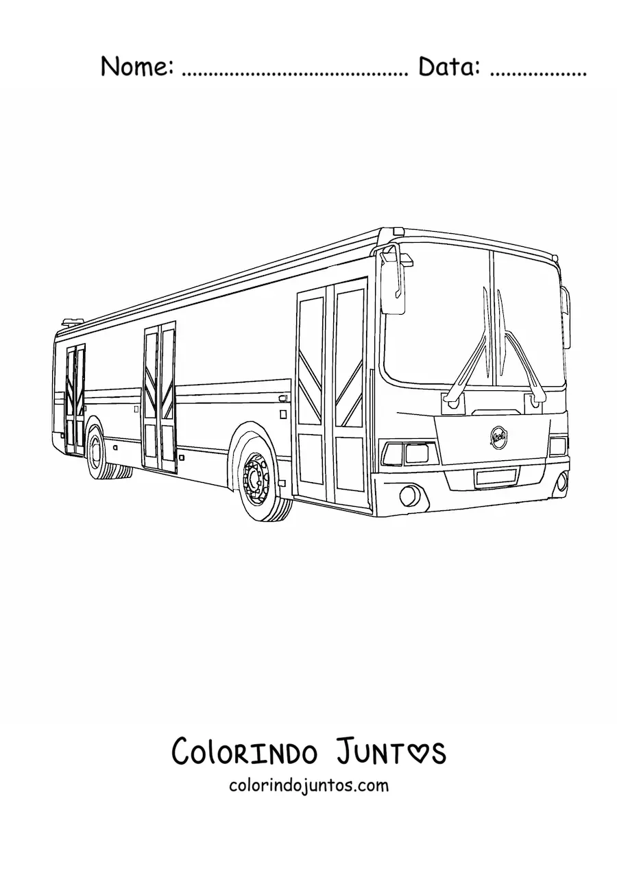 Desenho para colorir de um onibus de passageiros