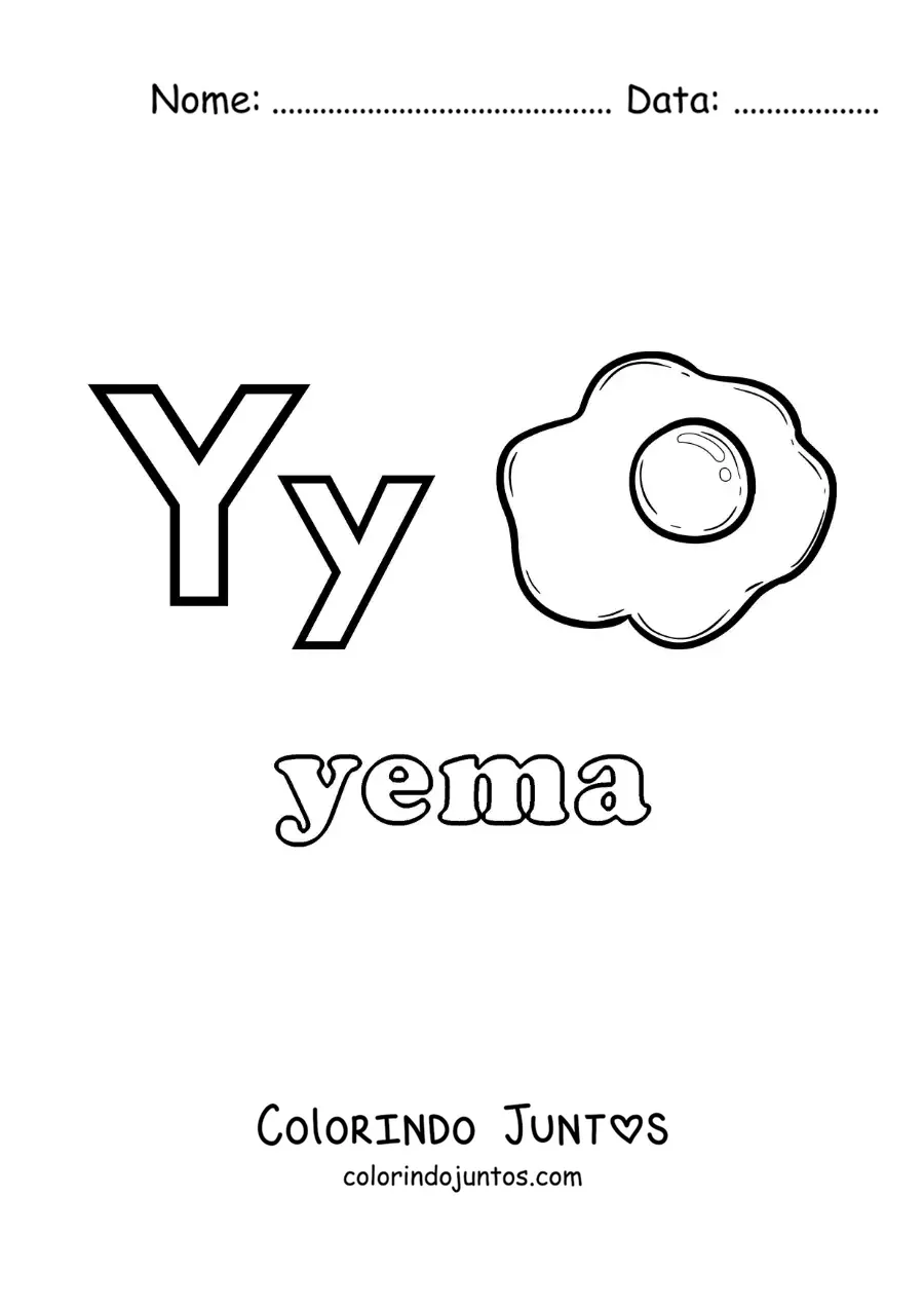 Desenho para colorir do Y de gema
