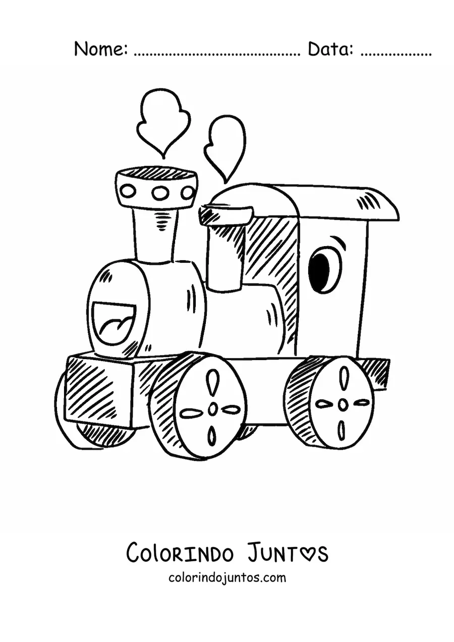Desenho para colorir de um trem animado