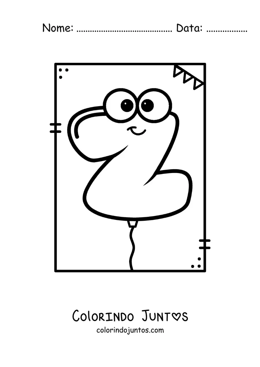 Desenho para colorir da letra Z animada em forma de balão