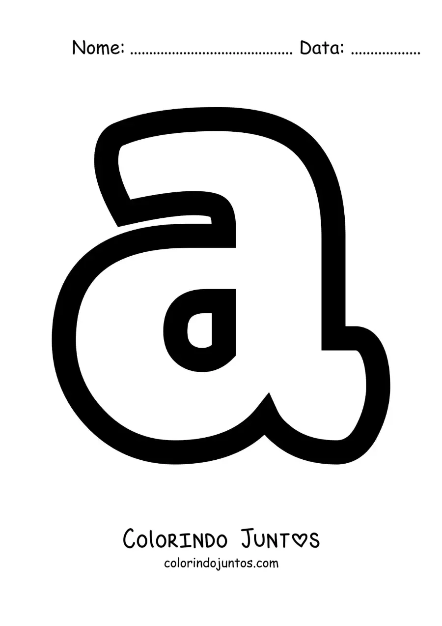 Desenho para colorir da letra A minúscula