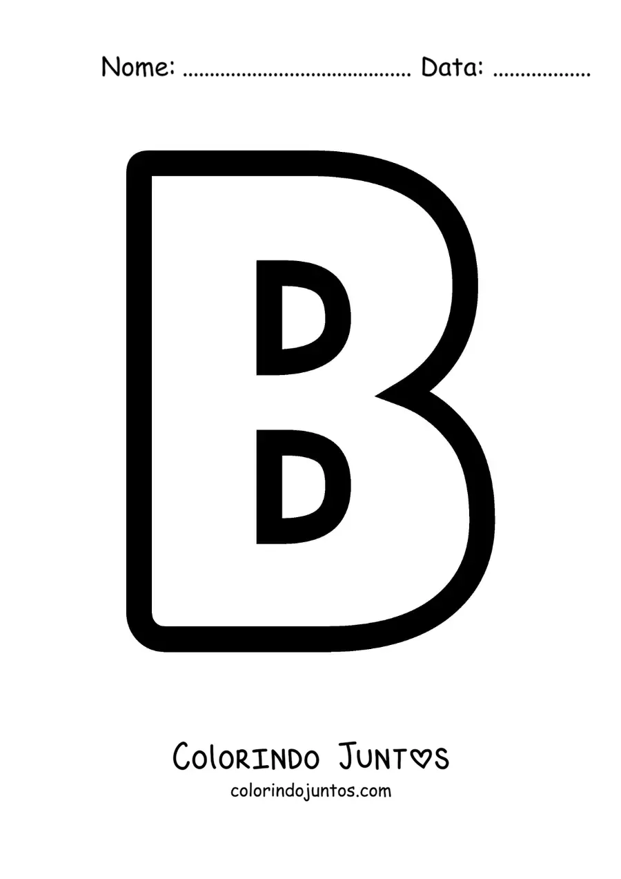 Desenho para colorir da letra B maiúscula