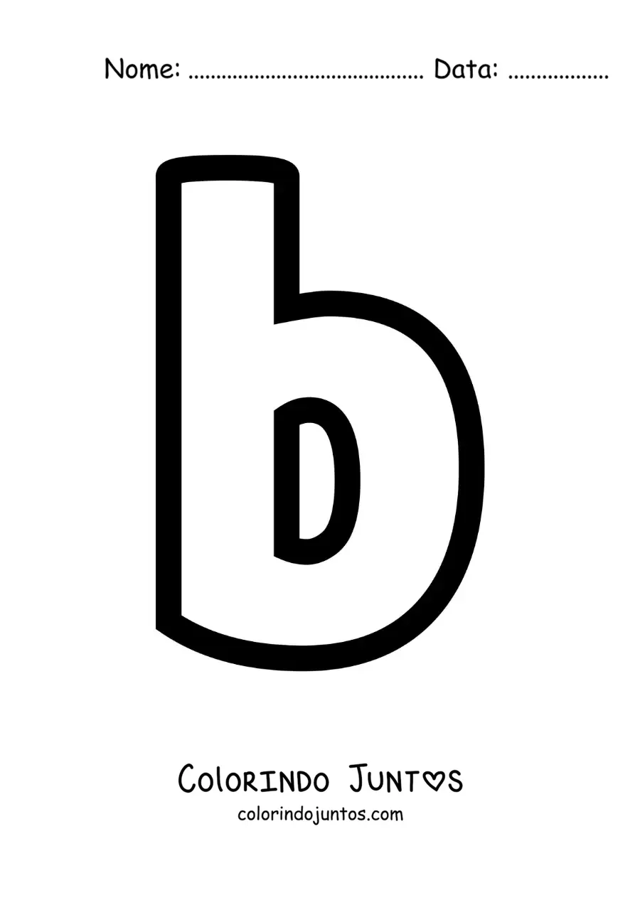 Desenho para colorir da letra B minúscula