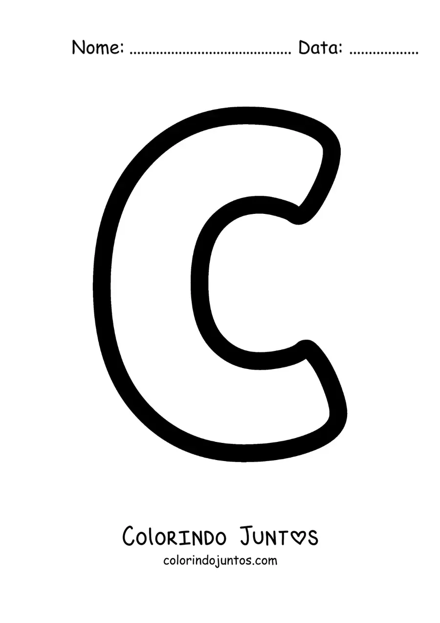 Desenho para colorir da letra C maiúscula