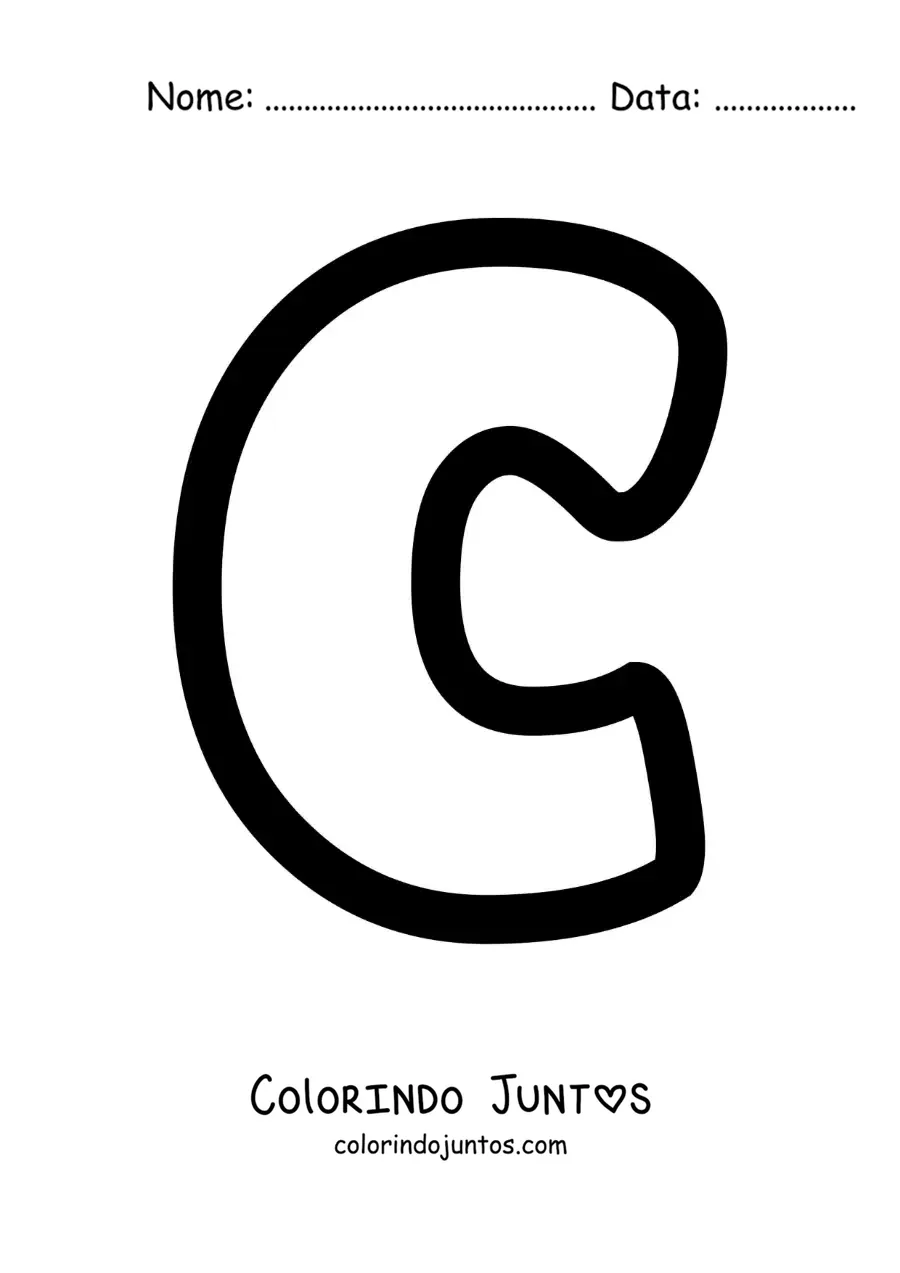 Desenho para colorir da letra C minúscula