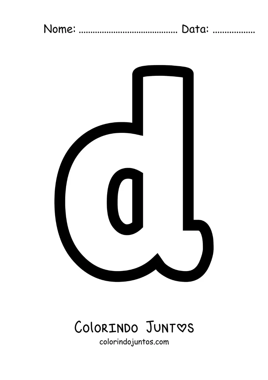 Desenho para colorir da letra D minúscula