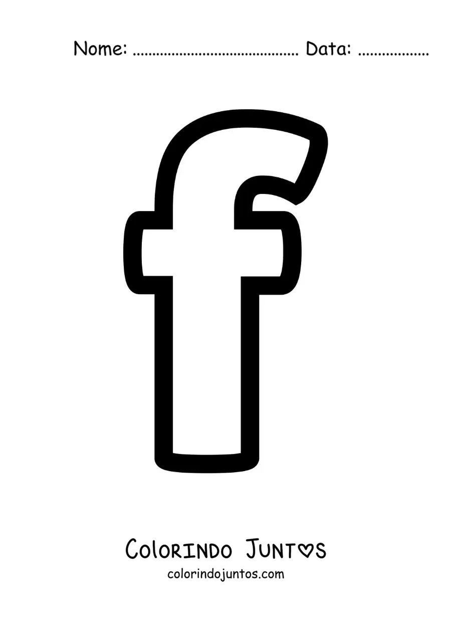 Desenho para colorir da letra F minúscula
