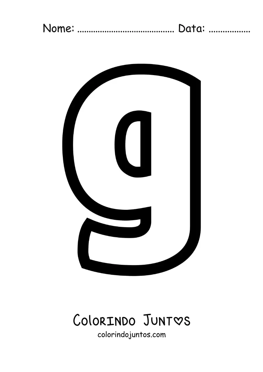 Desenho para colorir da letra G minúscula