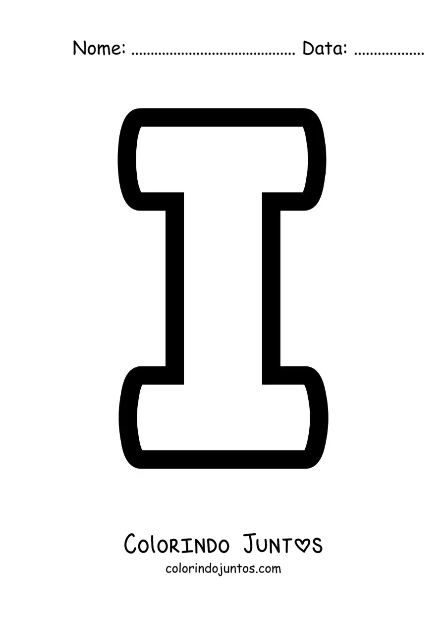 Desenho para colorir da letra I maiúscula