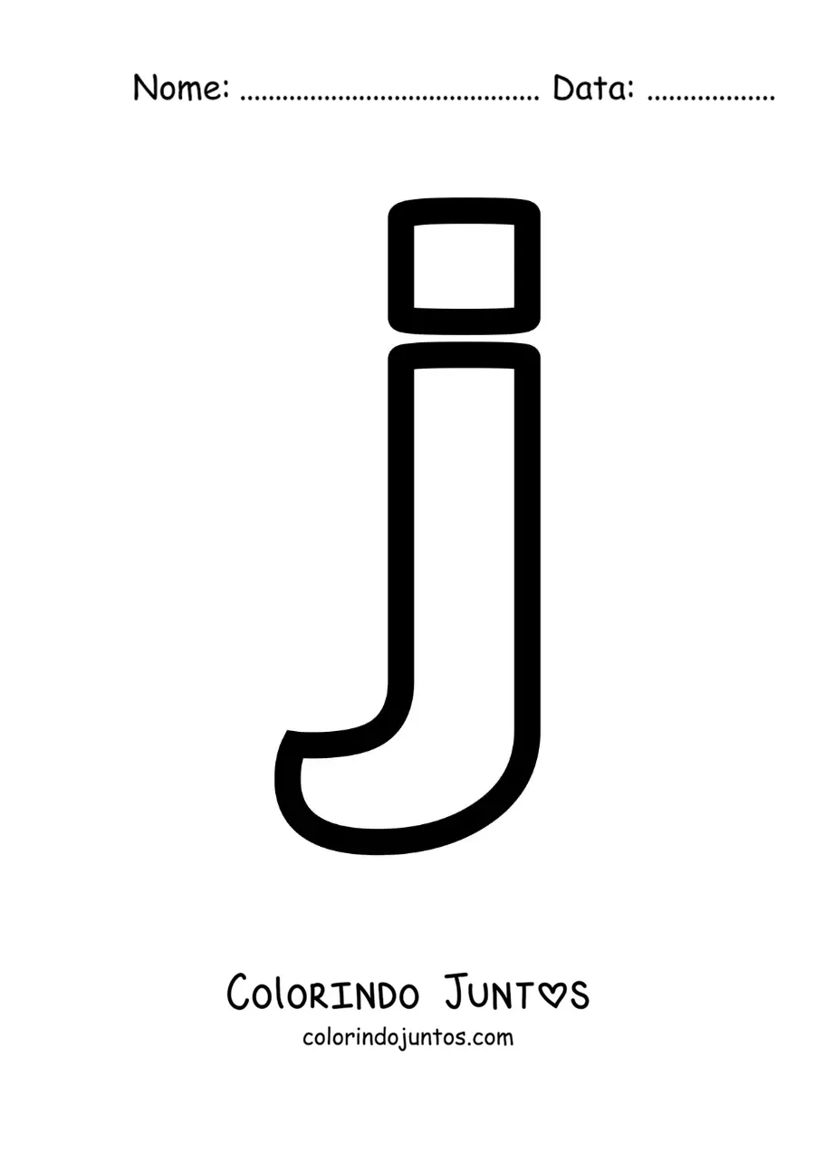 Desenho para colorir da letra J minúscula