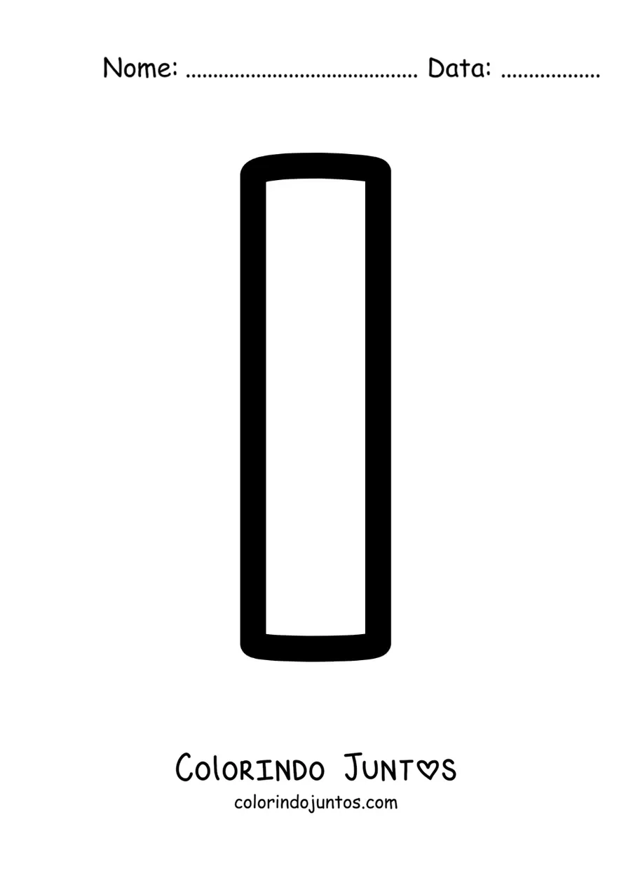 Desenho para colorir da letra L minúscula