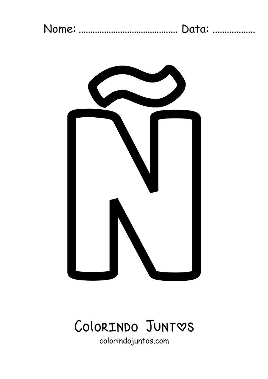 Desenho para colorir da letra Ñ maiúscula