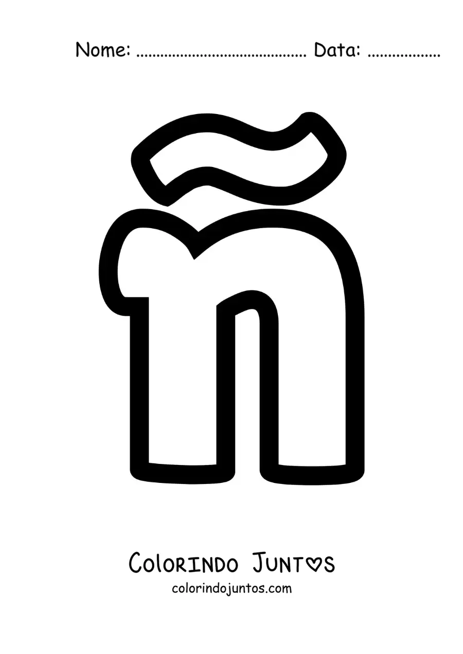 Desenho para colorir da letra Ñ minúscula