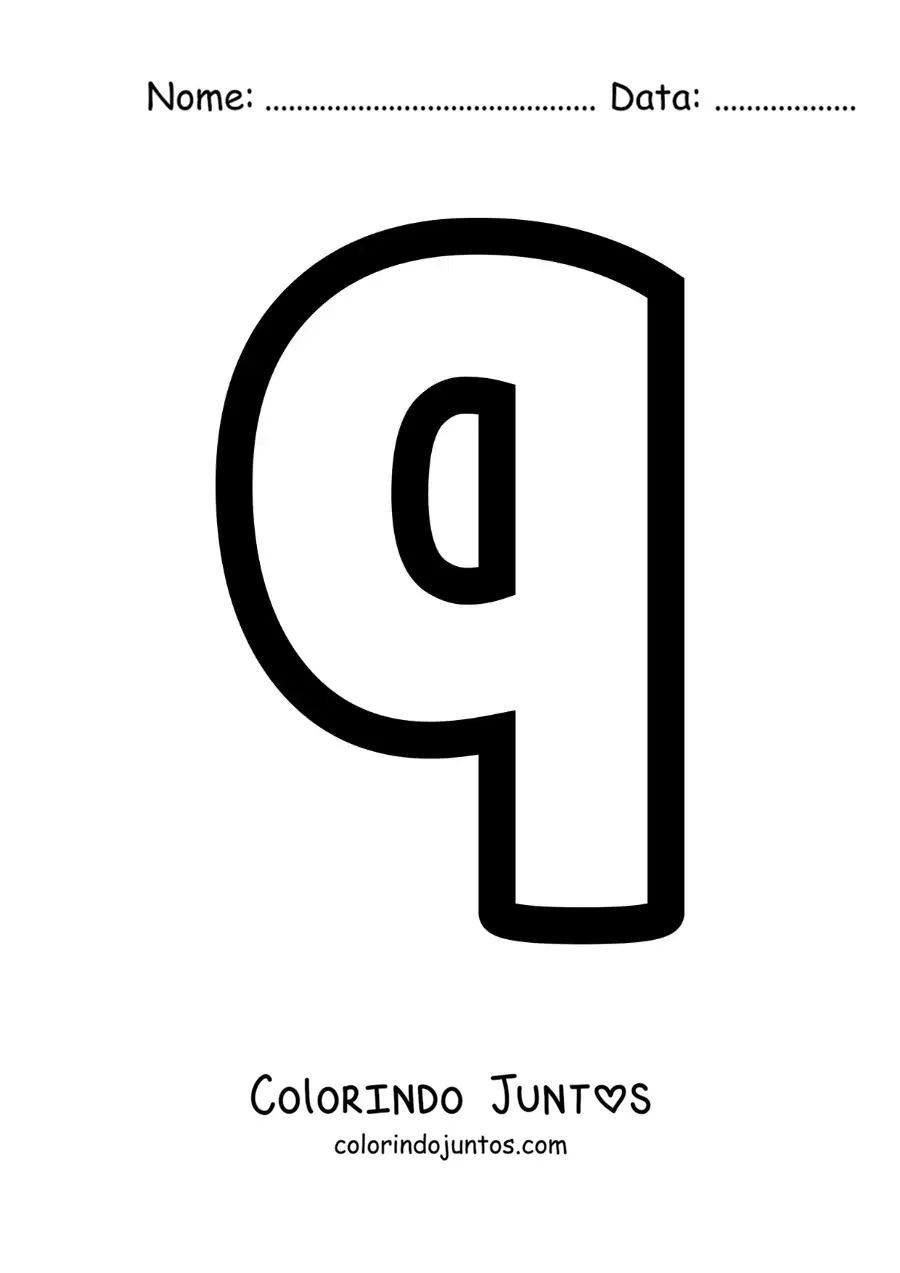 Desenho para colorir da letra Q minúscula