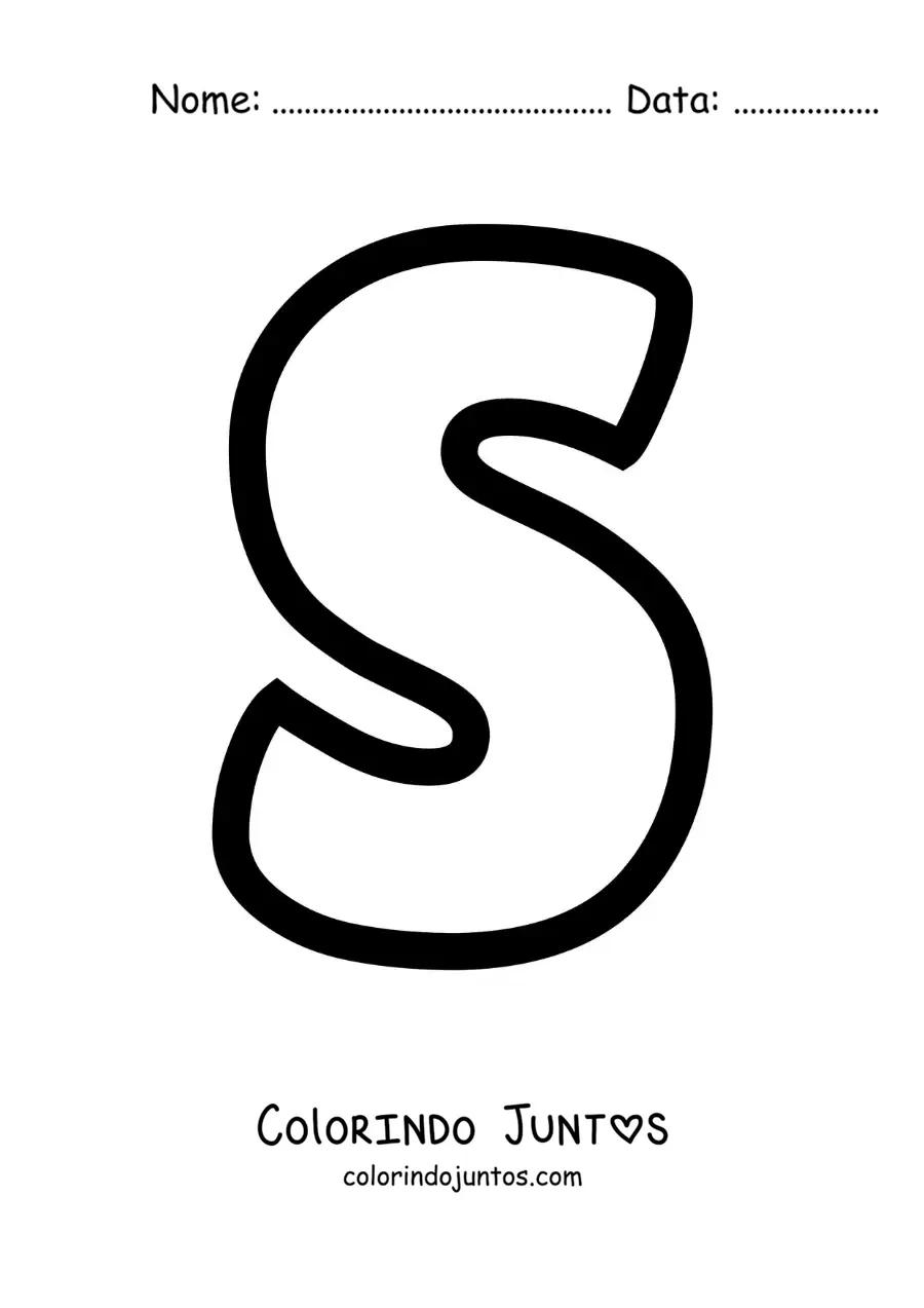 Desenho para colorir da letra S maiúscula