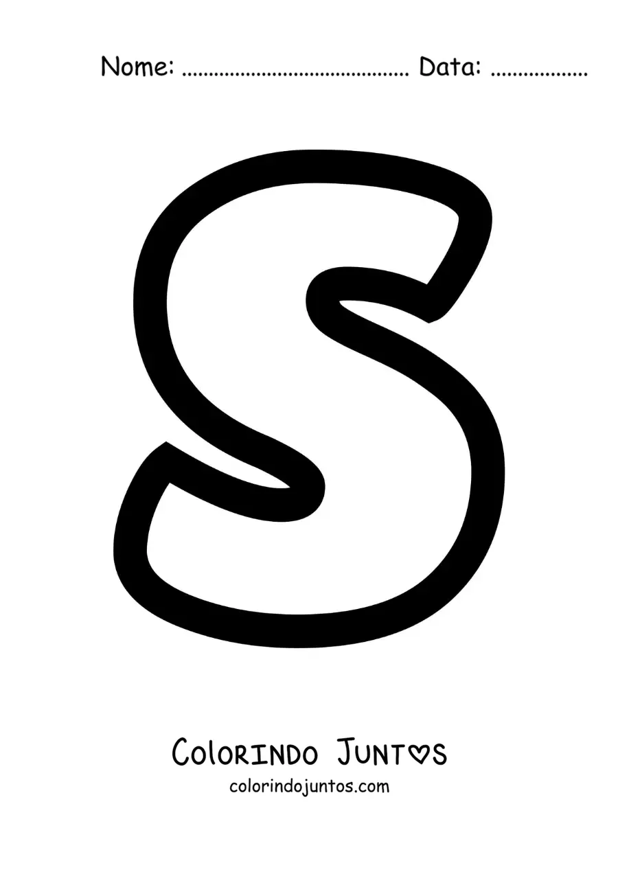 Desenho para colorir da letra S minúscula