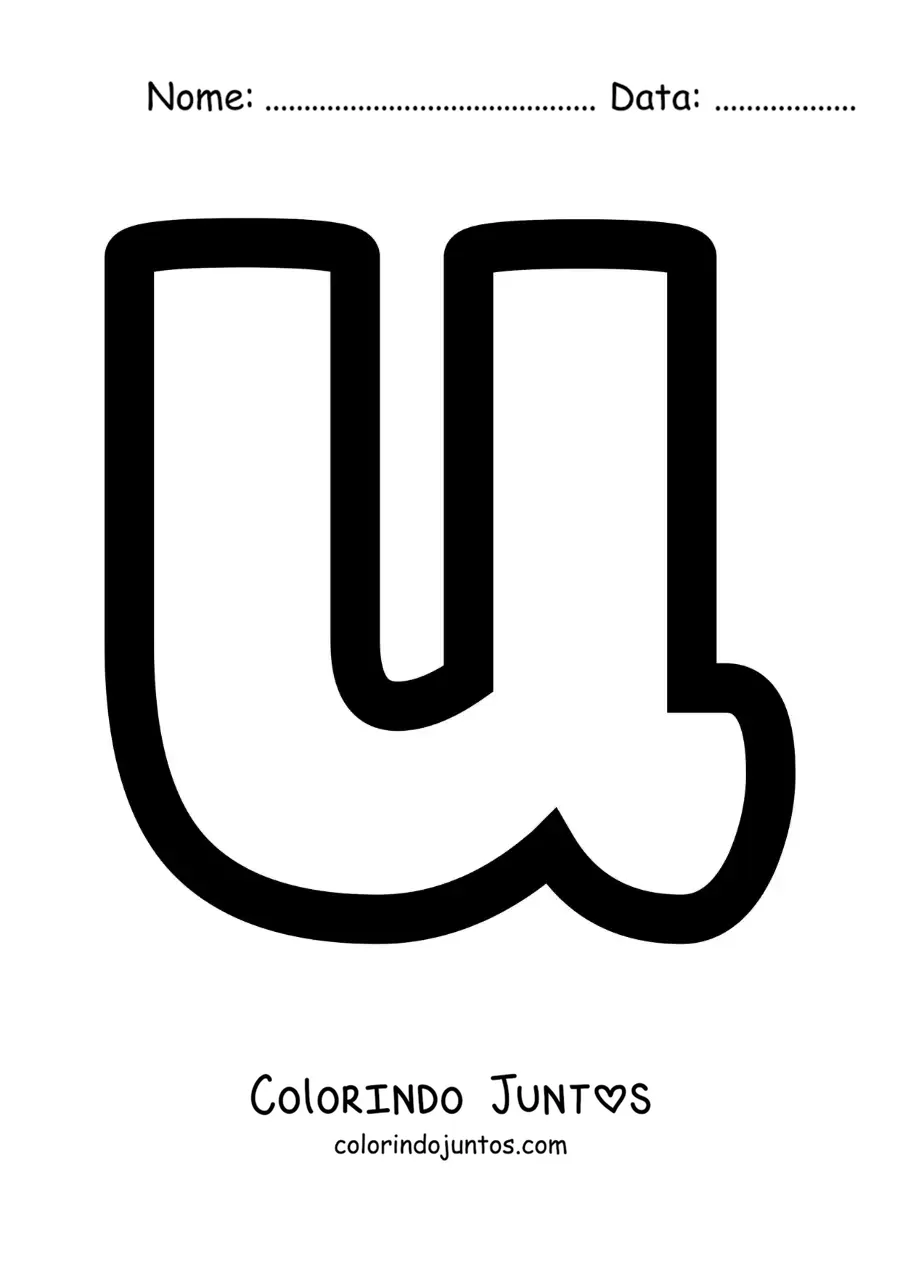 Desenho para colorir da letra U minúscula