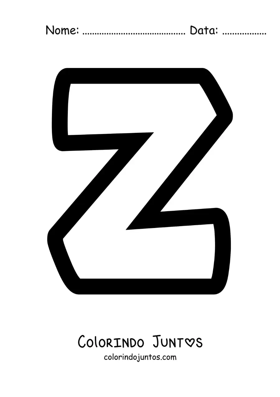 Desenho para colorir da letra Z minúscula