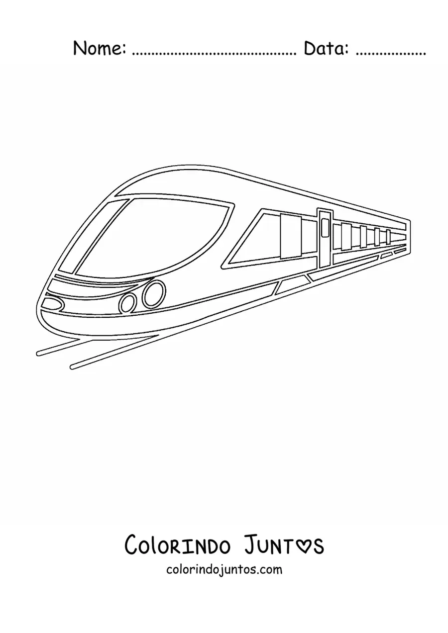 Desenho para colorir de um trem-bala