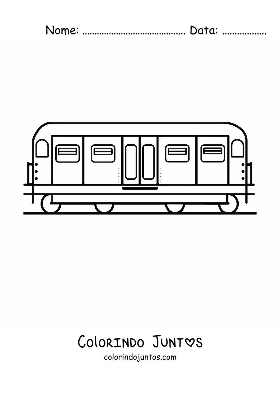 Desenho para colorir de um vagao de trem moderno