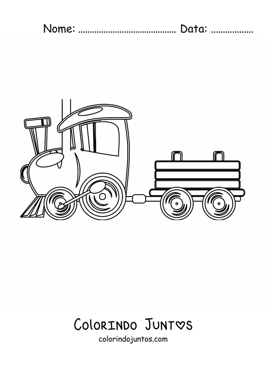 Desenho para colorir de um trem de brinquedo