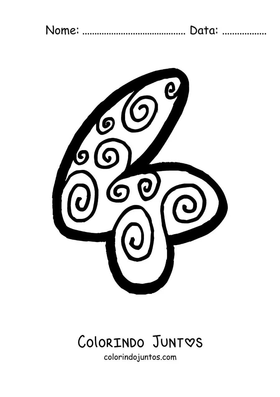 Desenho para colorir do número 4 grande para crianças da pré-escola