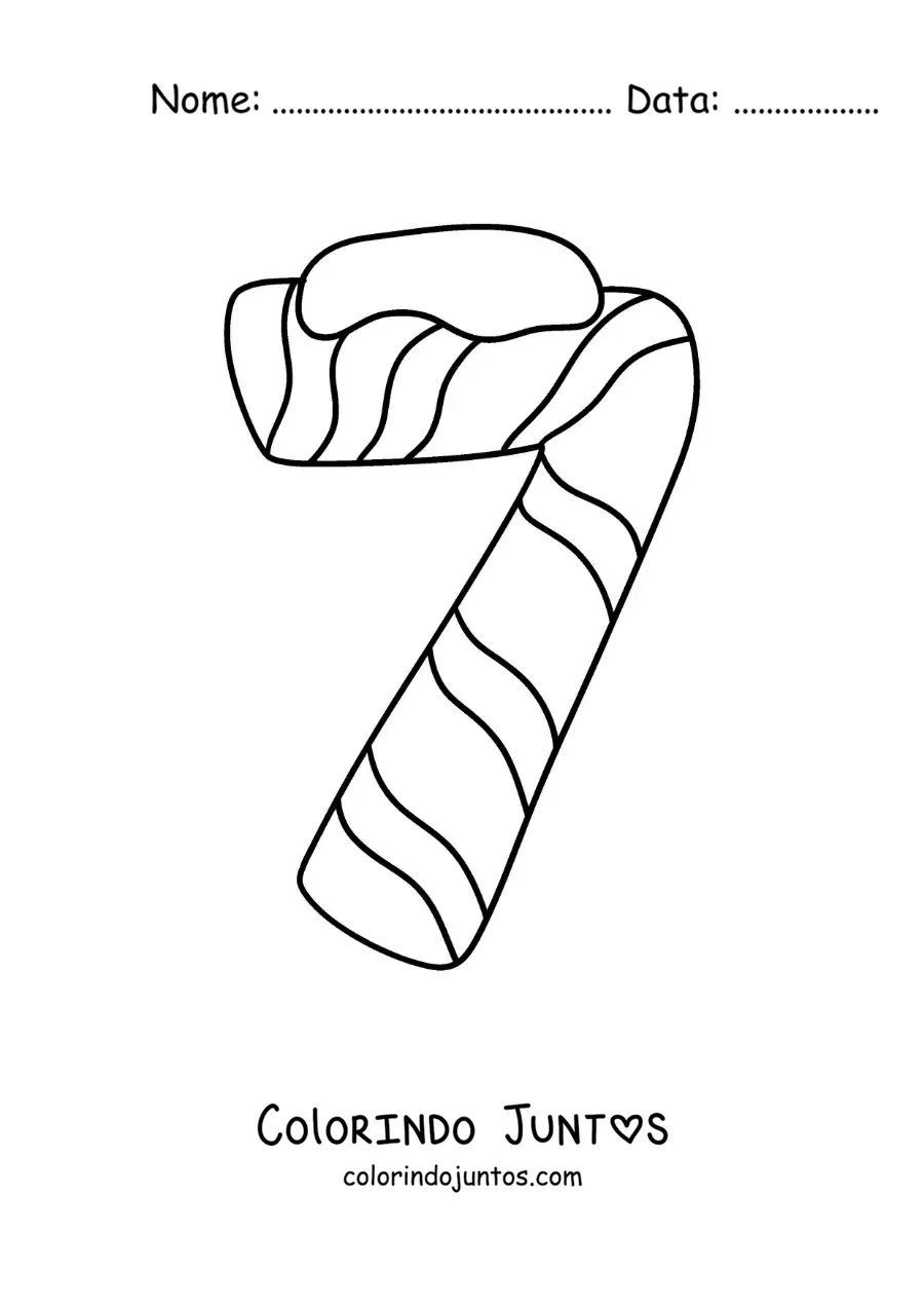 Desenho para colorir do número 7 decorado para crianças
