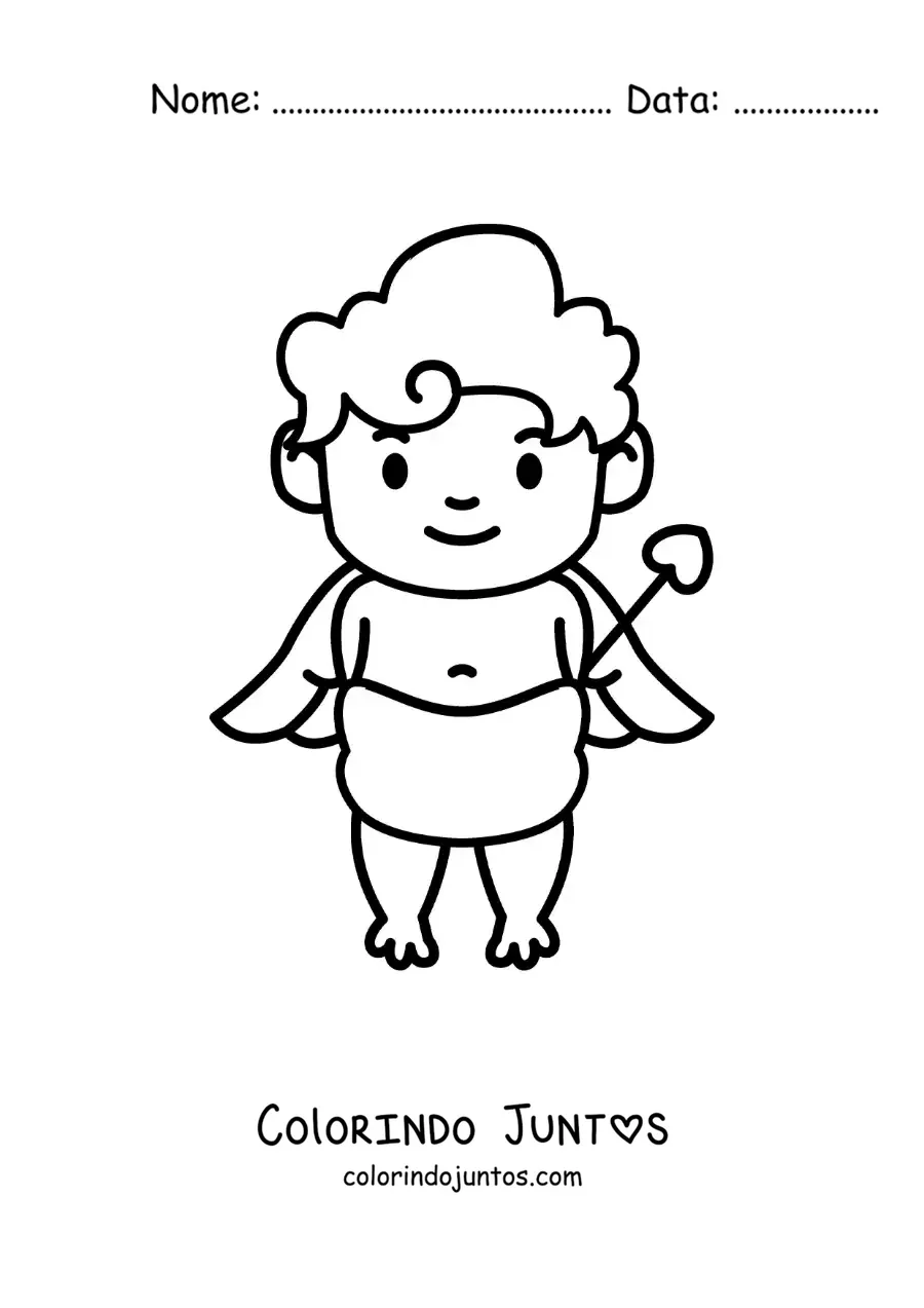 Desenho para colorir de cupido bebê