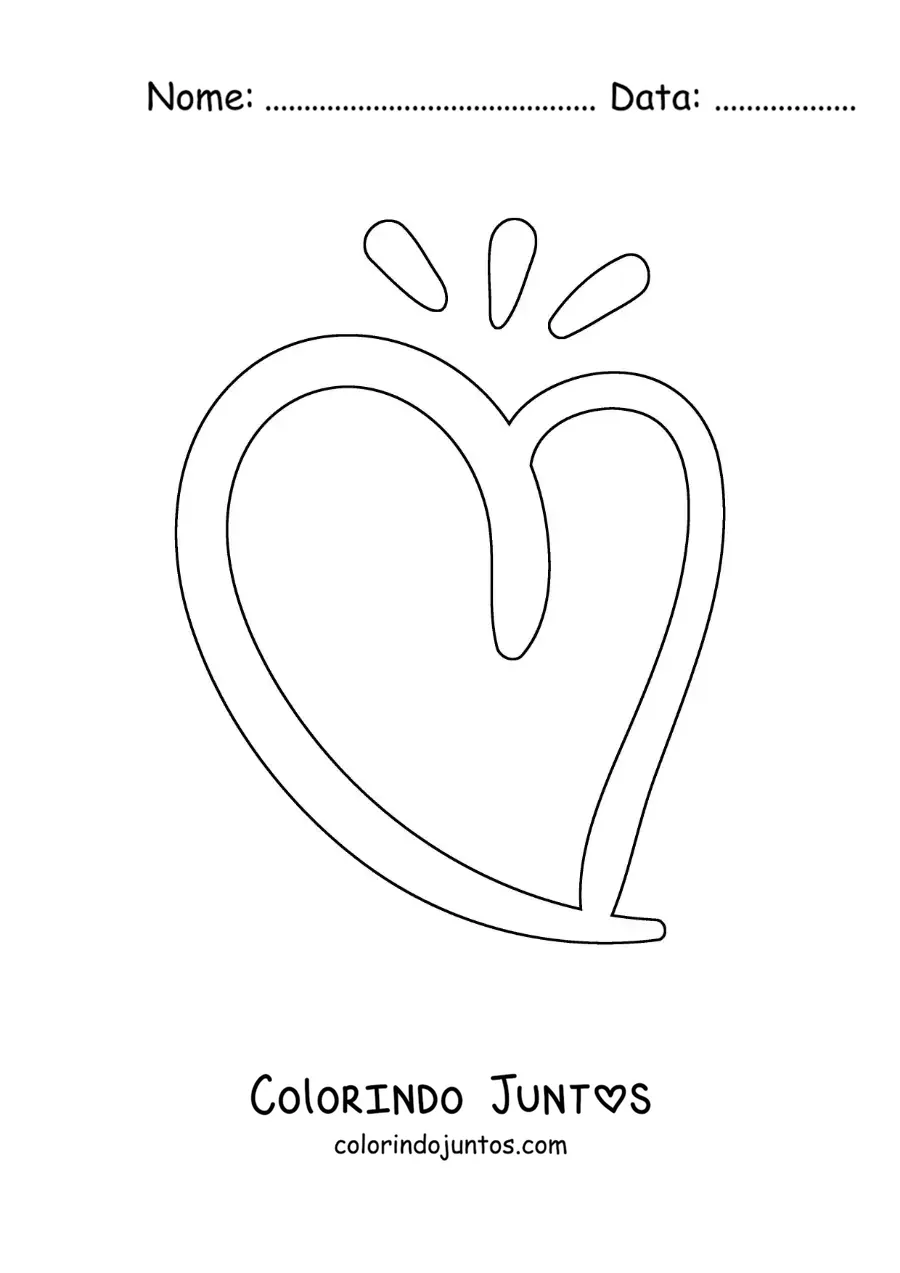 Desenho para colorir de coração grande