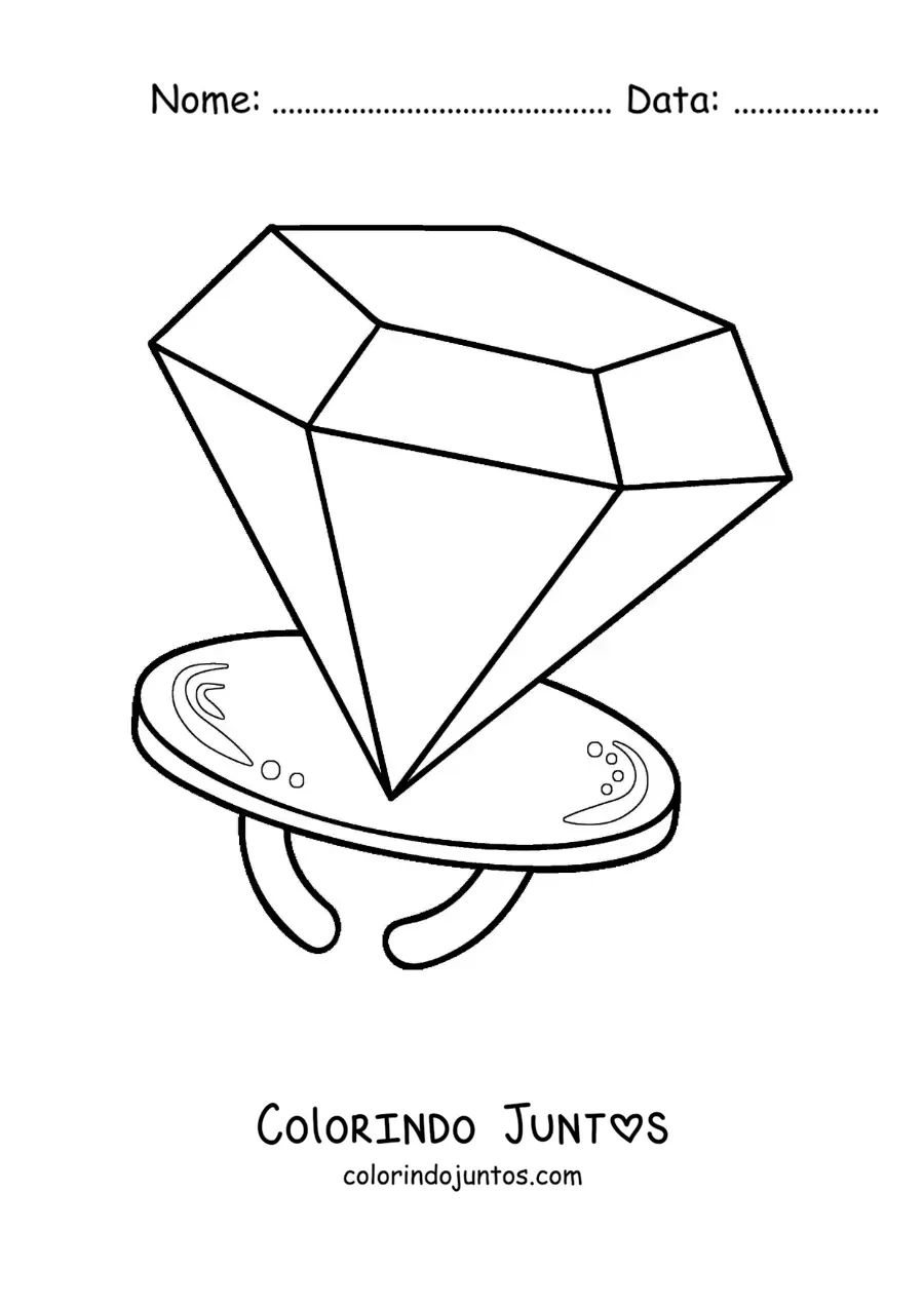 Desenho para colorir de anel de doce