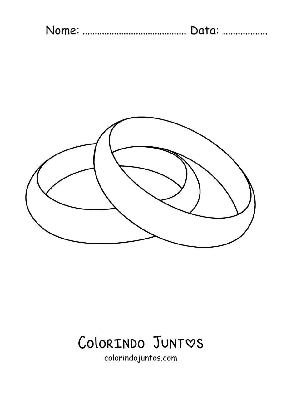 Desenho para colorir de dois anéis