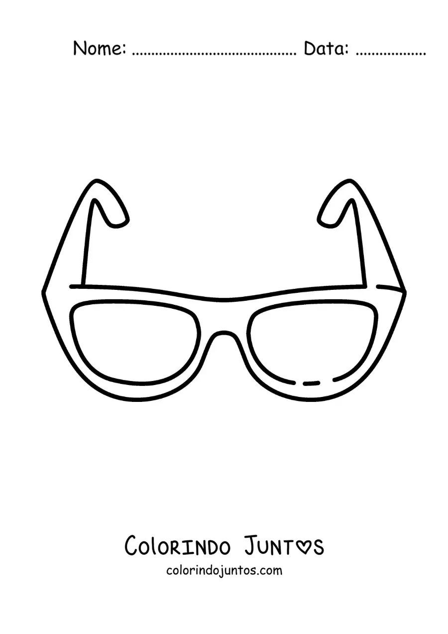 Desenho para colorir de um par de óculos