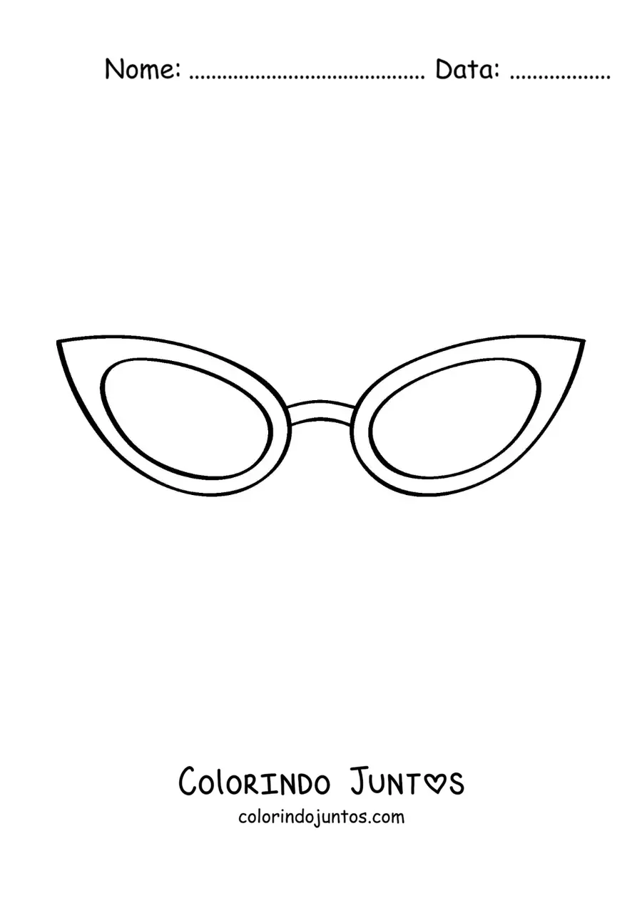 Desenho para colorir de óculos fashion