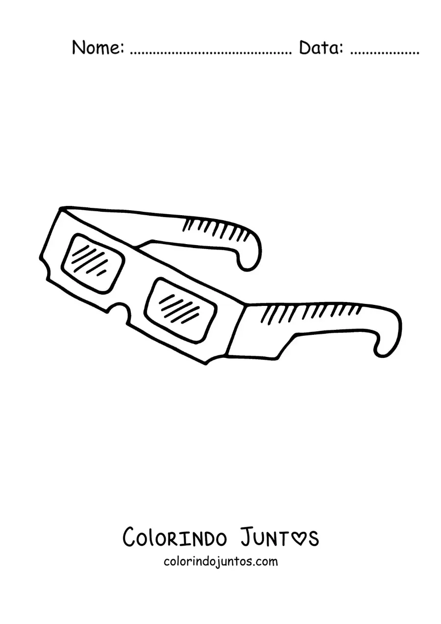Desenho para colorir de óculos 3D