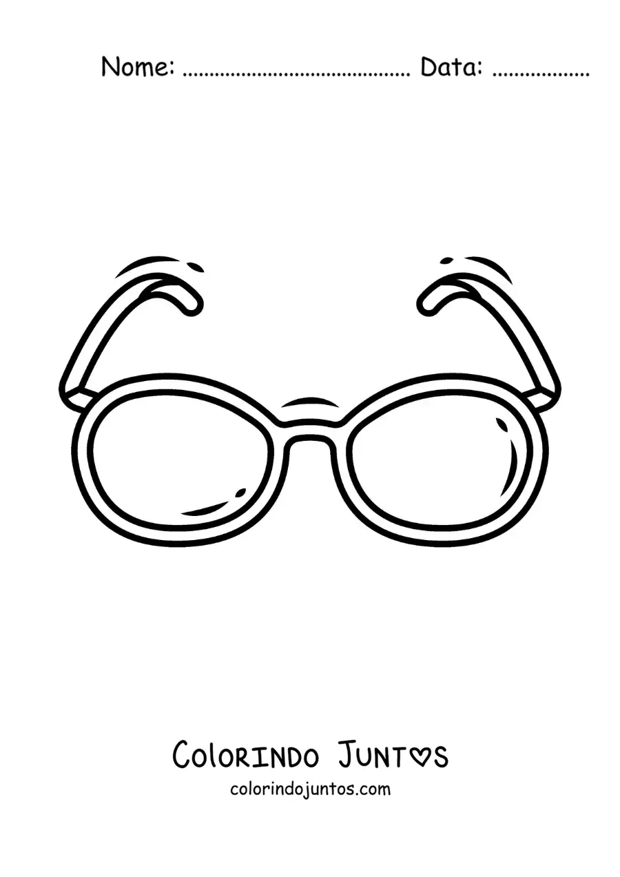 Desenho para colorir de par de óculos