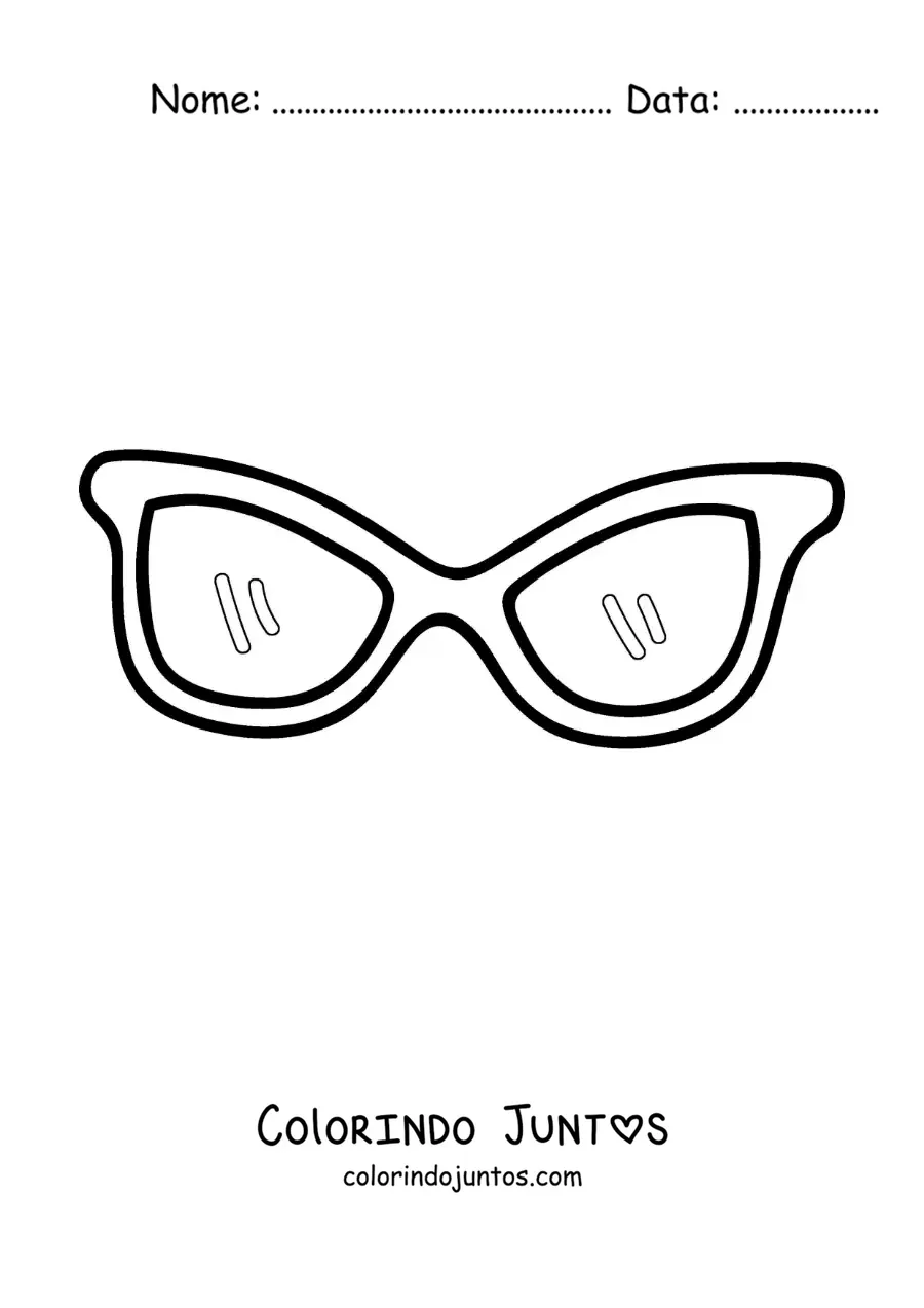 Desenho para colorir de par de óculos da moda