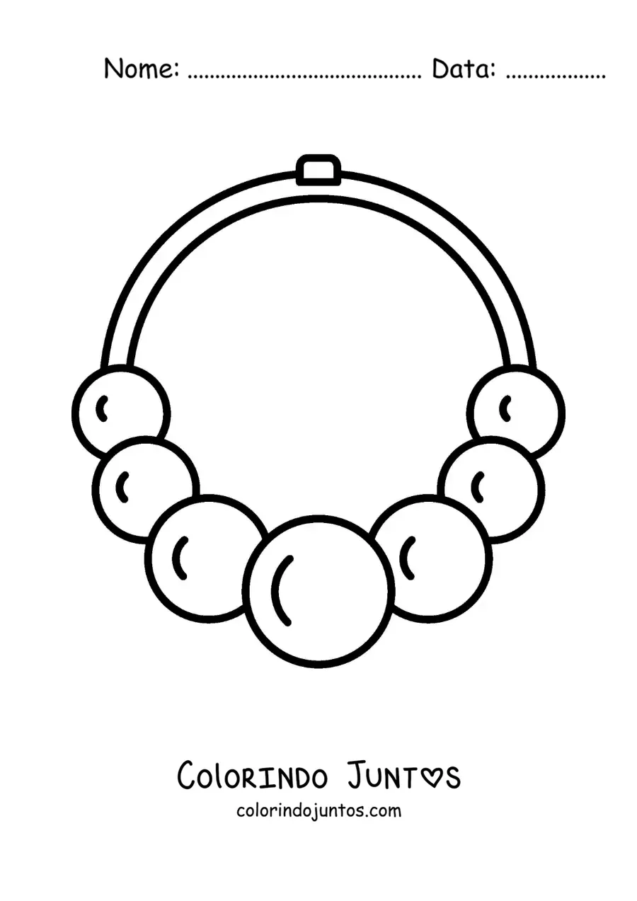 Desenho para colorir de colar de pérolas
