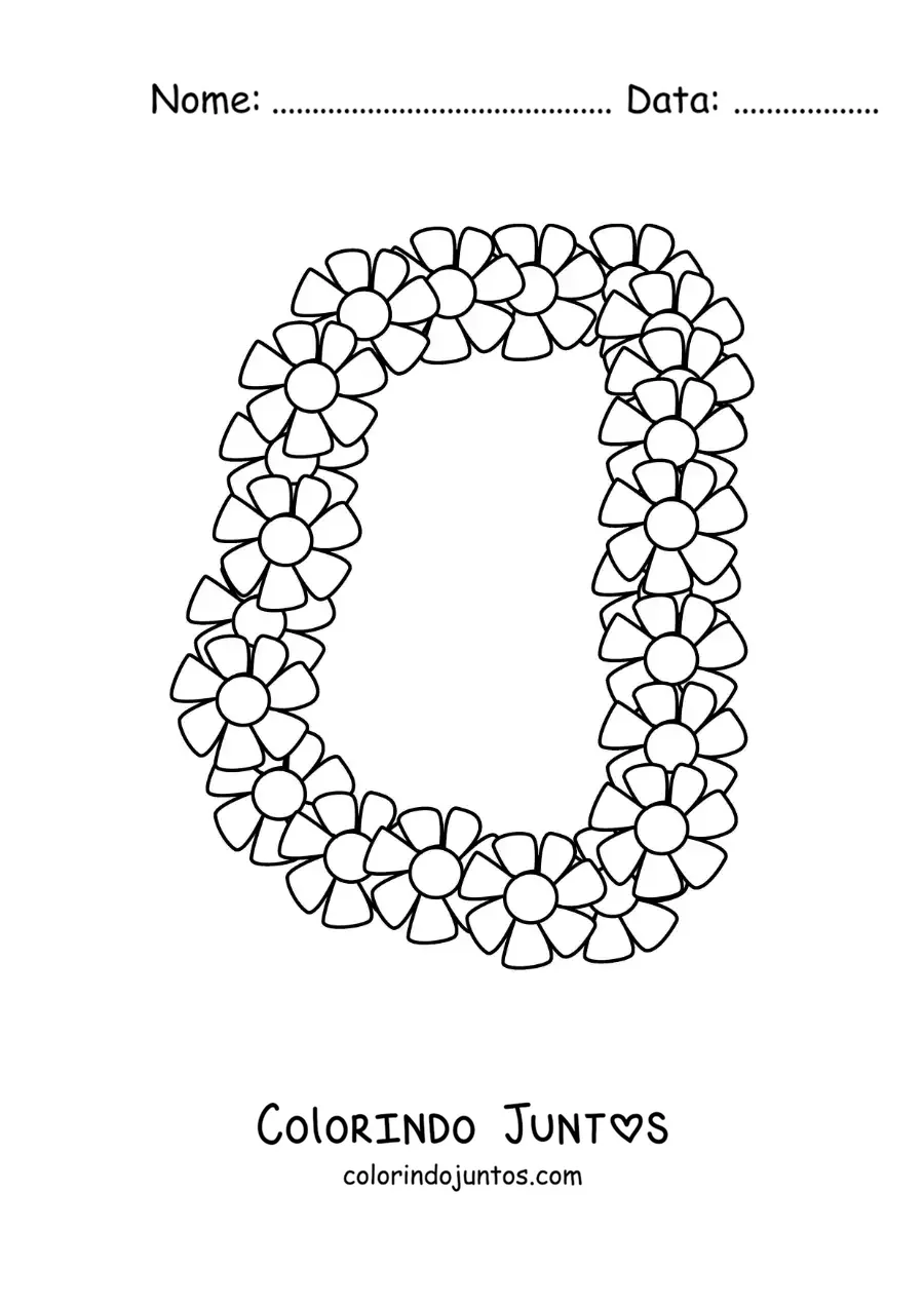 Desenho para colorir de colar de flores