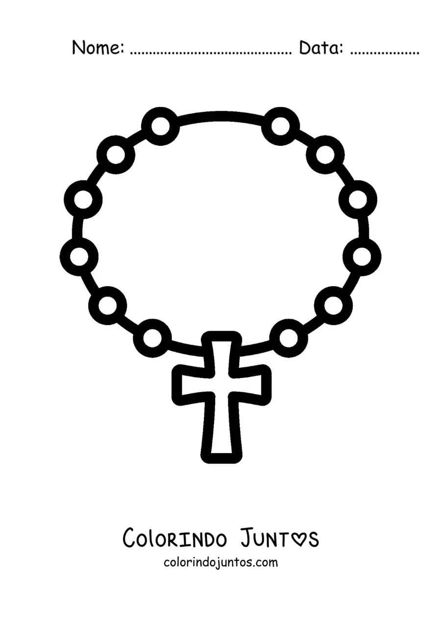 Desenho para colorir de um rosário