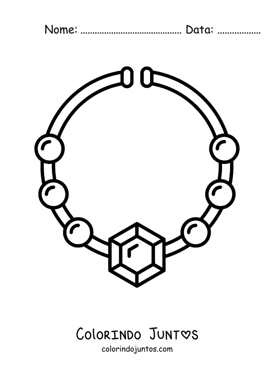 Desenho para colorir de colar com um diamante