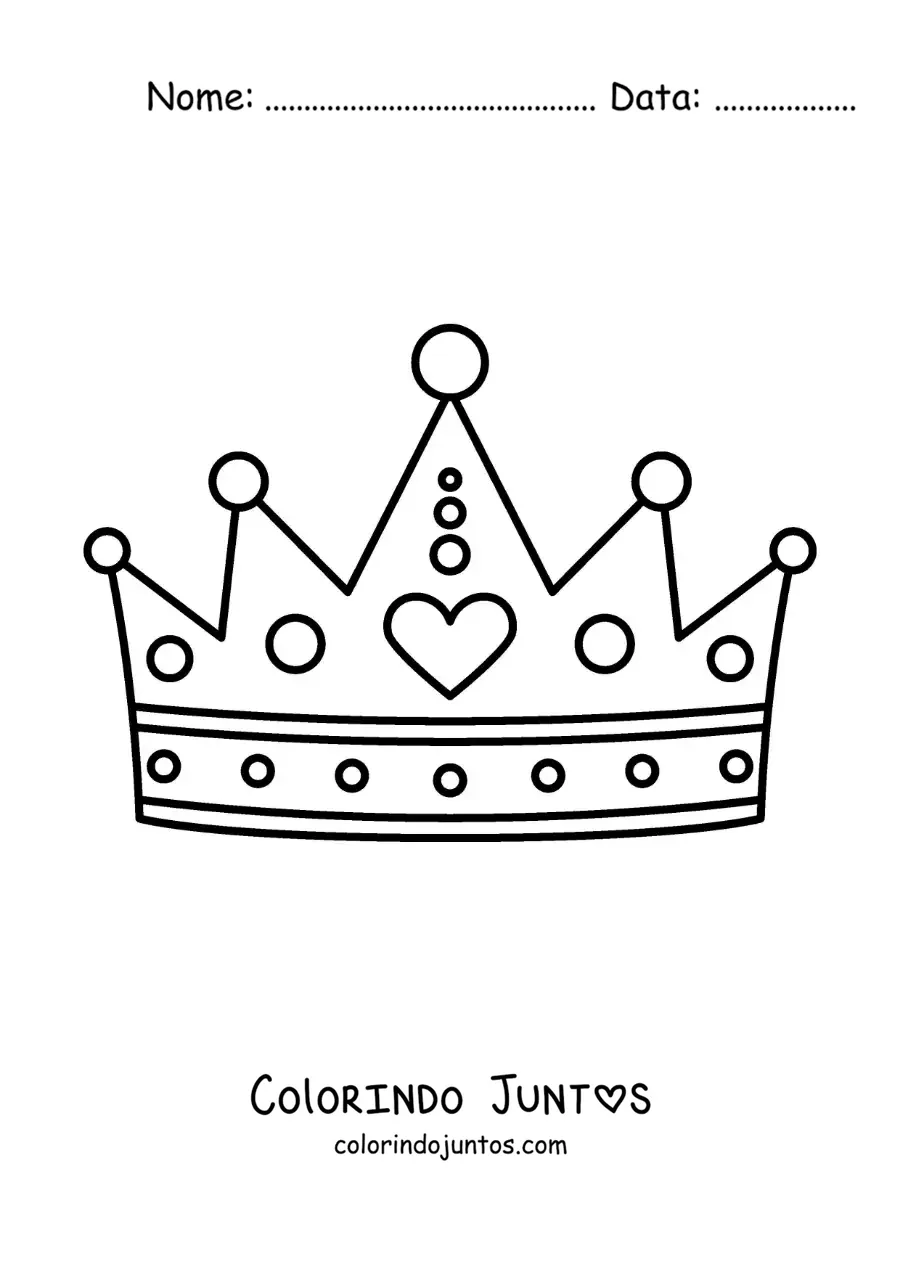 Desenho para colorir de coroa de princesa