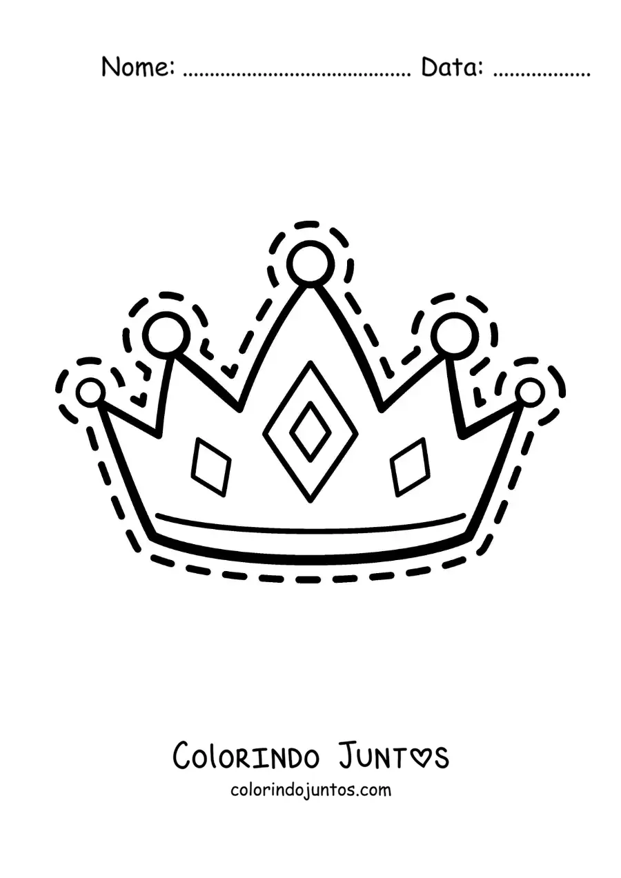 Desenho para colorir de coroa de rainha