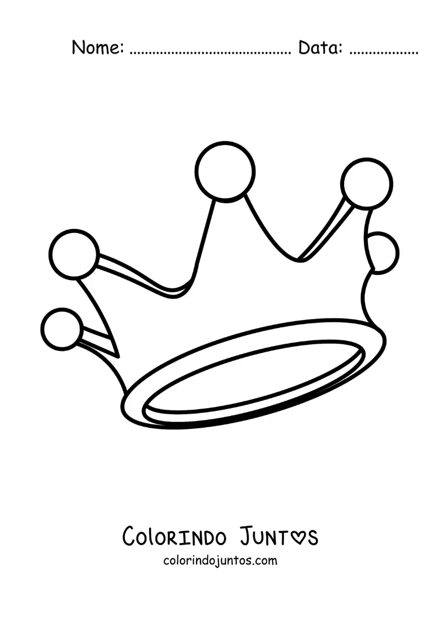 Desenho para colorir de coroa fácil