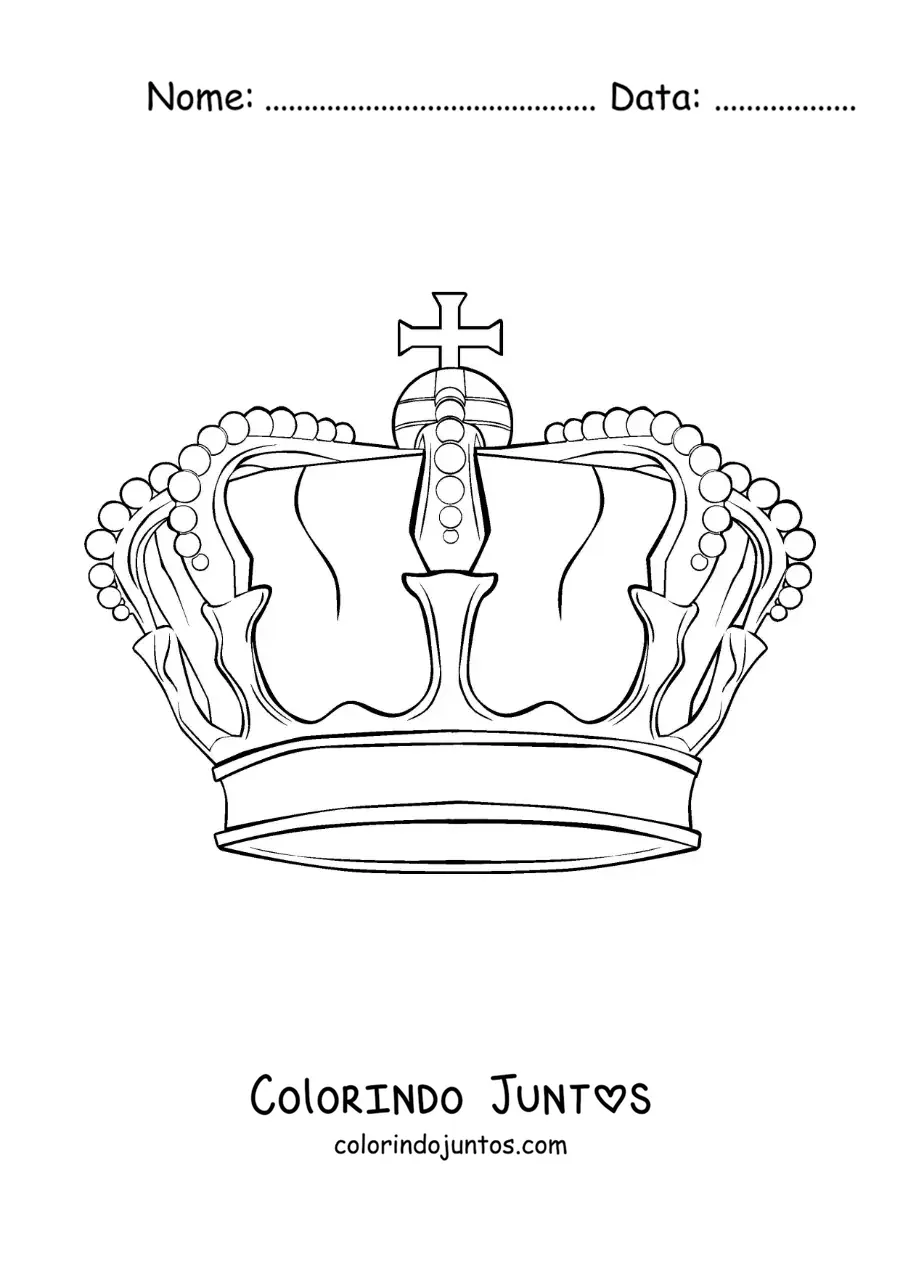 Desenho para colorir de coroa realista