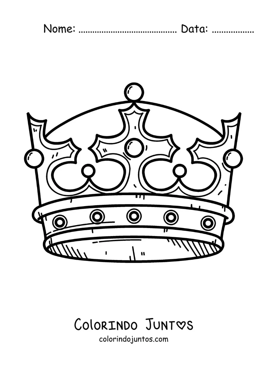 Desenho para colorir de coroa grande de um rei